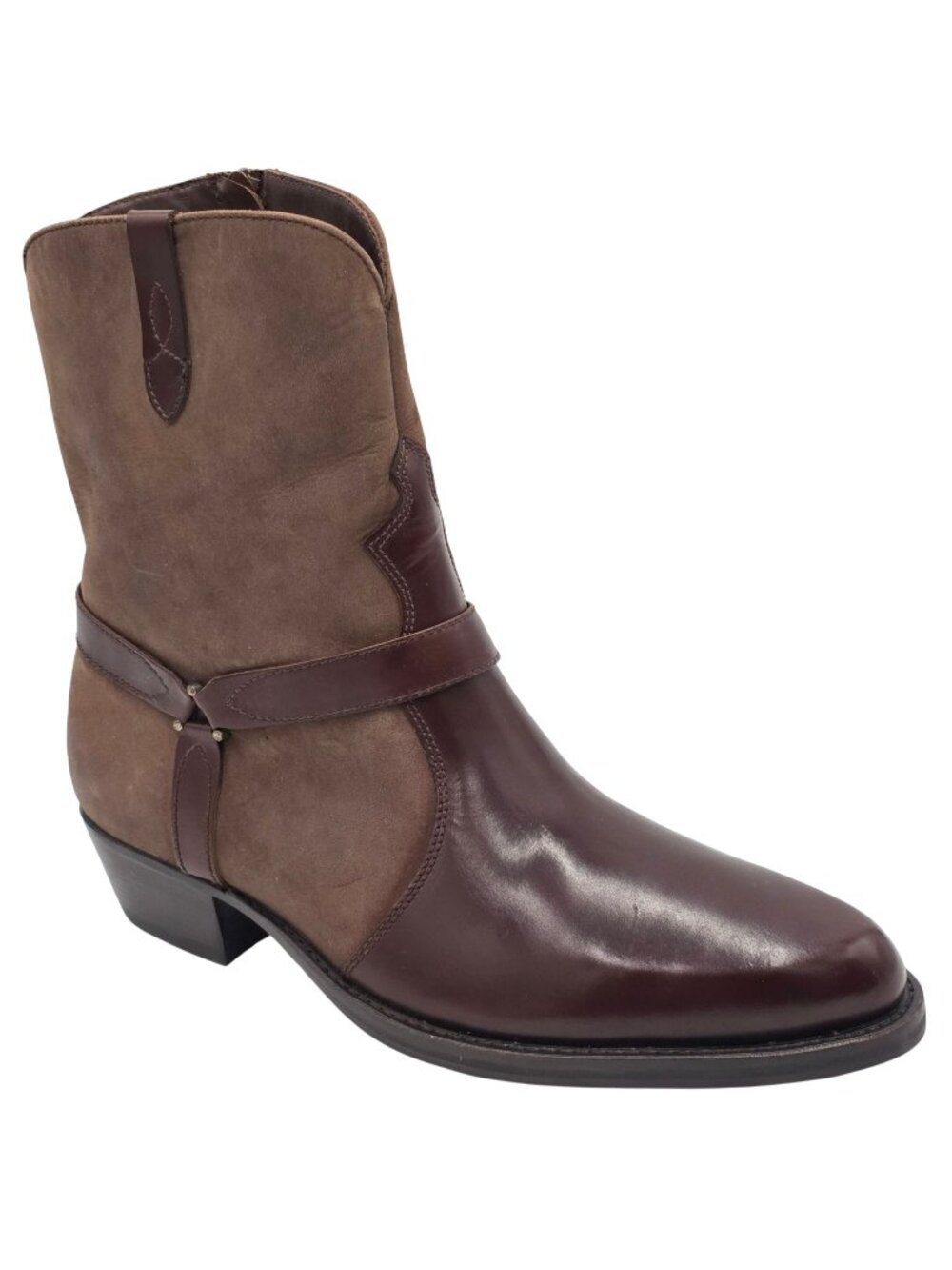 NEW Deadstock Florsheim Mens 8EEE Brown Leather Suede Zipper Ankle Dress Boots